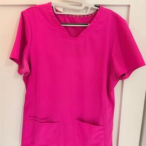 Women's Pink V-Neck Scrub Top